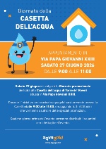 Sabato 27 giugno si svolgerà la Giornata promozionale dedicata alla Casetta dell'acqua di Torre de’ Roveri situata in Via Papa Giovanni XXIII.